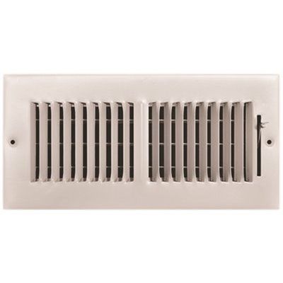 TRUAIRE 2-WAY STEEL WALL / CEILING REGISTER, 10 IN. X 4 IN., WHITE