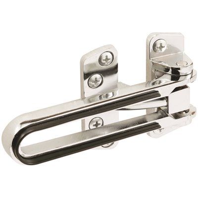 Prime-Line 4-3/16 in. Chrome Swing Lock Door Latch with Rubber Bumper