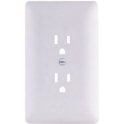 Titan3 1-Gang Duplex Plastic Wall Plate, White Textured (5 per Bag)
