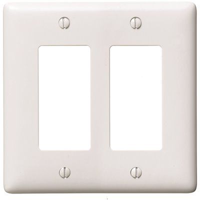 HUBBELL WIRING 2-Gang Medium Size Decorator Wall Plate - White