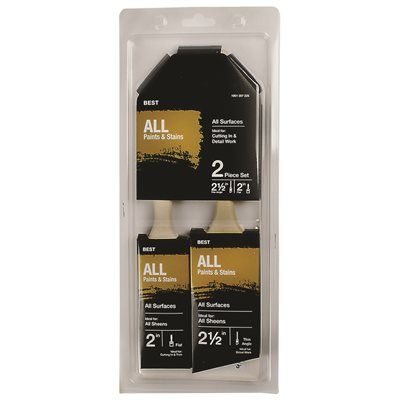 BEST TRYLON 2 PIECE BRUSH SET, 2.5 IN. THIN ANGLE, 2 IN. FLAT, 2 BRUSHES PER PACK