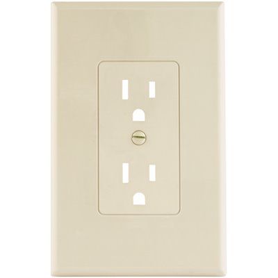Titan3 1-Gang Decorator Duplex Plastic Wall Plate, Ivory Smooth