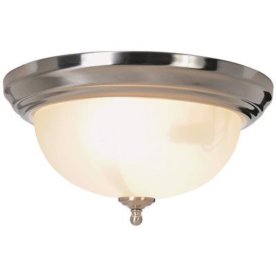 13&#39; Flush Mount Dome-BN-Alabaster Glass