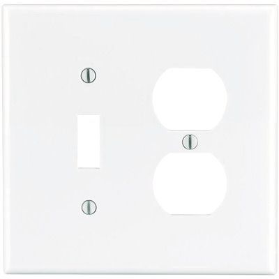 Leviton White 2-Gang 1-Toggle/1-Duplex Wall Plate (1-Pack)