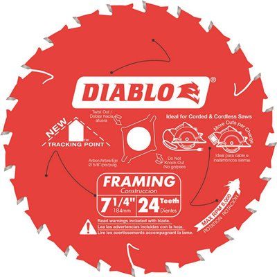 DIABLO Tracking Point 7-1/4 in. x 24-Tooth Framing Circular Saw Blade