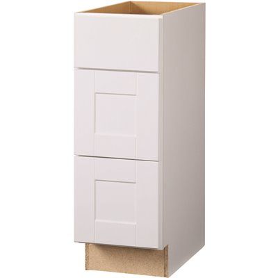 Shaker Assembled 12x34.5x21 in. Bathroom Vanity Drawer Base Cabinet with Ball-Bearing Drawer Gli