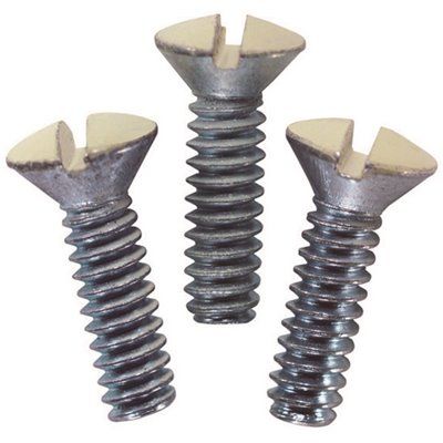 Leviton 1/2 in. L 6 to 32 Thread Oval Head Milled Slot Replacement Wallplate Screws, Ivory (100-