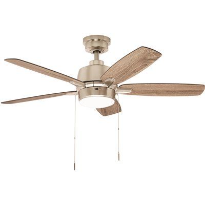 Home Decorators Collection Fawndale 46 in. Integrated LED Brushed Nickel Ceiling Fan with Light
