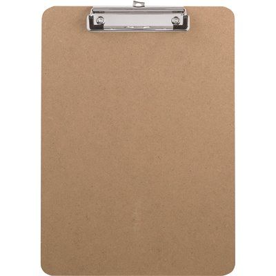 FD.Business Source 9 in. x 12-1/2 in. Clipboard with Flat Clip/Rubber Grips, Brown