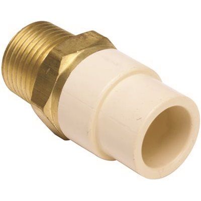 PROPLUS® CPVC/BRASS TRANSITION ADAPTER, 3/4 IN. CPVC SOCKET X 3/4 IN. MIP, LEAD FREE