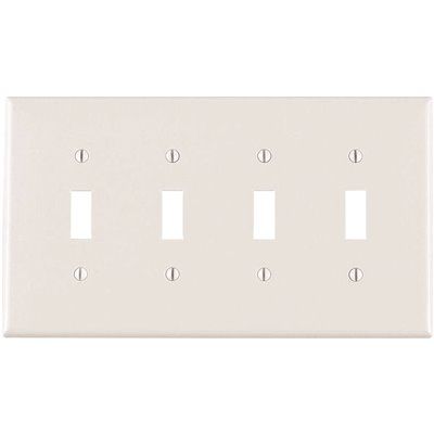 Leviton White 4-Gang Toggle Wall Plate (1-Pack)