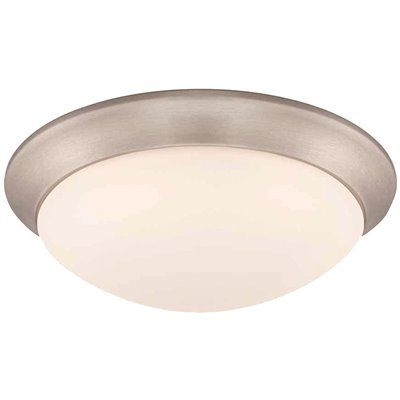 11 in. 120-Watt Equivalent Brushed Nickel 2700K CCT LED Ceiling Light Flush Mount with Frosted W