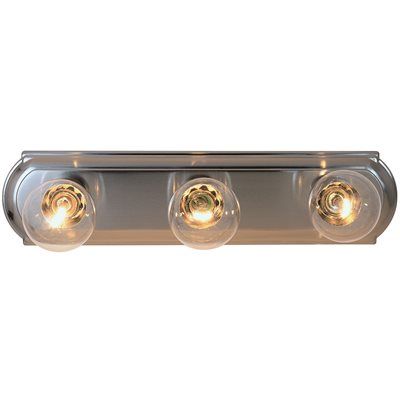MONUMENT® BEVELED EDGE VANITY LIGHTING STRIP, BRUSHED NICKEL, 18 IN., USES (3) 60-WATT INCANDESC