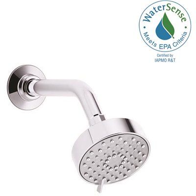 KOHLER Awaken 3-Spray 3.6 in. Single Wall Mount Fixed Rain Shower Head in Polished Chrome