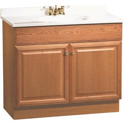 RSI HOME PRODUCTS RICHMOND BATHROOM VANITY CABINET WITH TOP, 2 DOOR, OAK, 36X31X18 IN.
