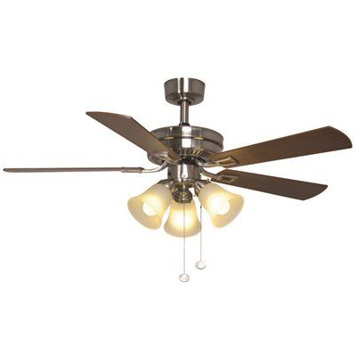 SINCLAIR 44 IN. INDOOR CEILING FAN WITH 3 LED LIGHT KIT, BRUSHED NICKEL WITH WALNUT/CHERRY BLADES