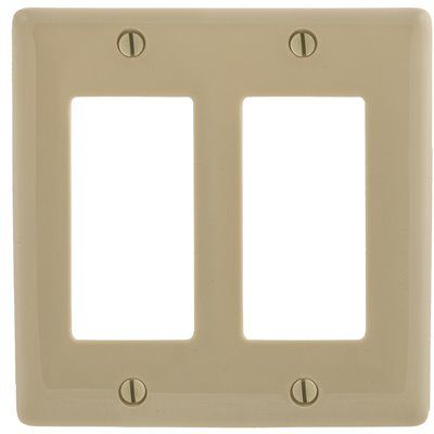 HUBBELL WIRING 2-Gang Medium Size Decorator Wall Plate - Ivory