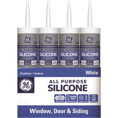 GE 10.1 oz. White Silicone 1-All-Purpose Caulk (Case of 12)
