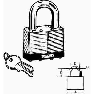 LEGEND® LAMINATED PADLOCK 1-1/4 IN, KEYED DIFFERENT