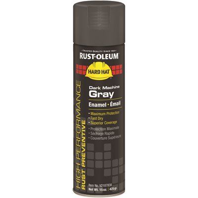 RUST-OLEUM SPRAY PAINT, RUST PREVENTATIVE, GLOSS DARK MACHINE GRAY, 15 OZ.