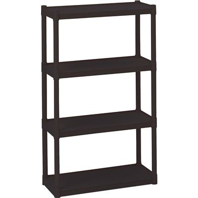 FD.Iceberg Rough &#39;N Ready 13 in. D x 32 in. W x 54 in. H Black Resin 4-Tier Open Storage Syst