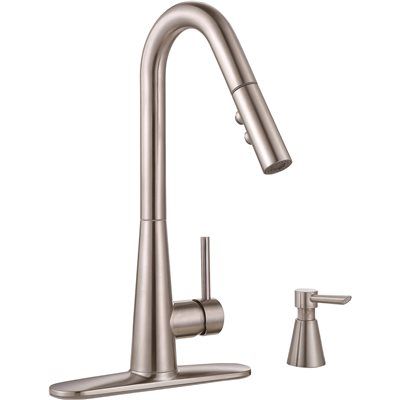 USE 320467878.Premier Essen Single-Handle Pull-Down Sprayer Kitchen Faucet with Soap Dispense