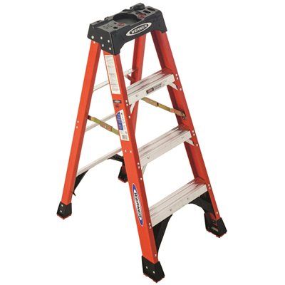 Werner 4 ft. Fiberglass Step Ladder (8 ft. Reach Height) with 300 lbs. Load Capacity Type IA Dut