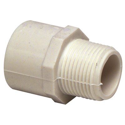 Mueller Streamline 3/4 in. x 1/2 in. PVC Schedule 40 Slip x MIPT Reducing Male Adapter