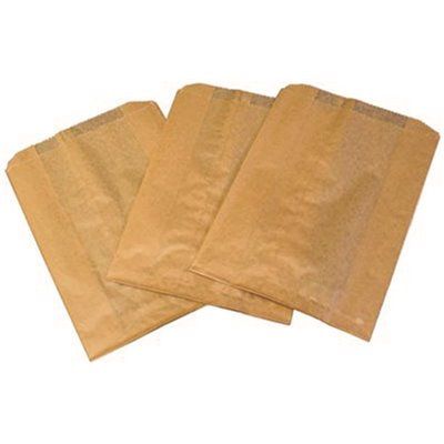 7-1/2 in. x 3-1/2 in. x 10 in. Kraft Waxed Paper Liners for Sanitary Napkin Receptacles Bags Bro