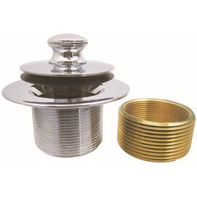 PUSHPULL BATH TUB DRAIN CLOSURE WITH BUSHING, CHROME PLATED