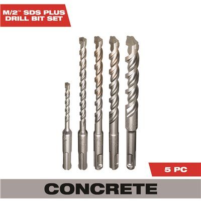 Milwaukee 2-Cutter SDS-Plus Carbide Hammer Drill Bit Set (5-Piece)