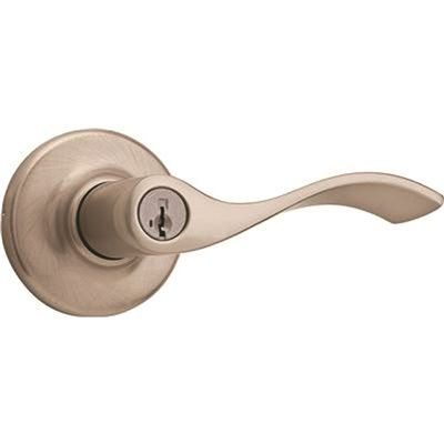 KWIKSET SMARTKEY BALBOA ENTRY LEVER, SATIN NICKEL