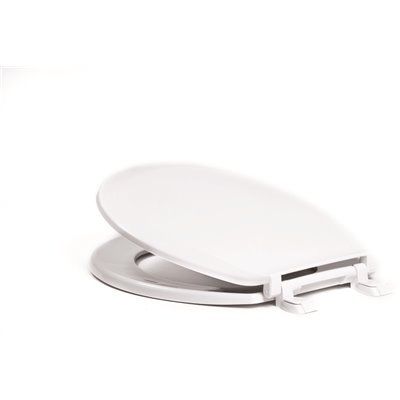 Proplus Round Closed Front Toilet Seat with Cover Plastic in White
