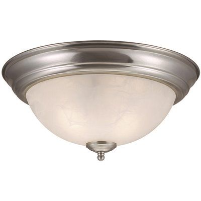 Design House Millbridge 2-Light Satin Nickel Ceiling Semi Flush Mount Light