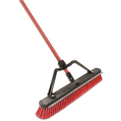 FD.Libman 24 in. Heavy-Duty Multi-Surface Squeegee Push Broom with Brace and Steel Handle
