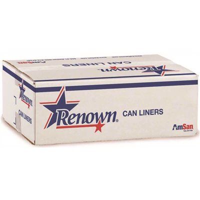 Renown 60 Gal. 22 mic 38 in. x 60 in. Natural Can Liner (25 per Roll, 6-Roll per Case)