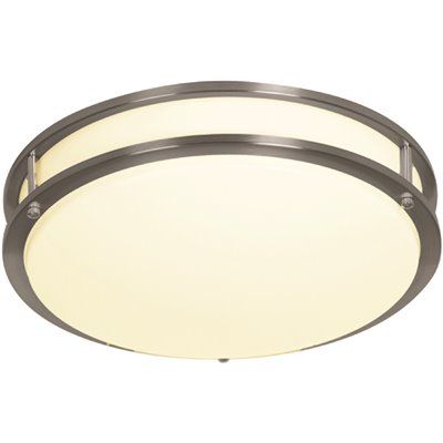 EnviroLite 14 in. Brushed Nickel Integrated LED Selectable CCT Round Flush Mount Light