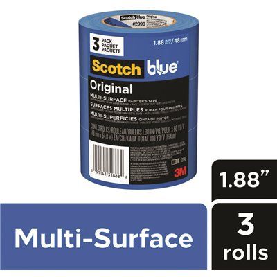 3M ScotchBlue 1.88 In. x 60 Yds. Original Multi-Surface Painter&#39;s Tape (3 Rolls)