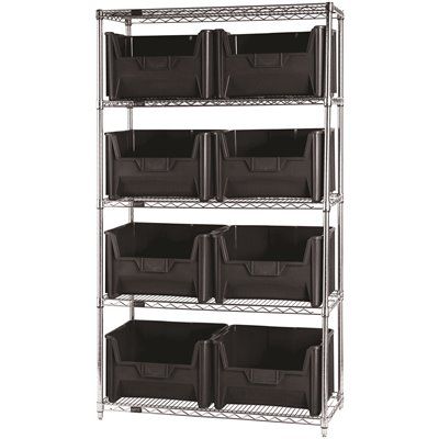 FD.Quantum Storage Systems 18 in. x 42 in. x 74 in. Giant Stack Container Wire Shelving Syste
