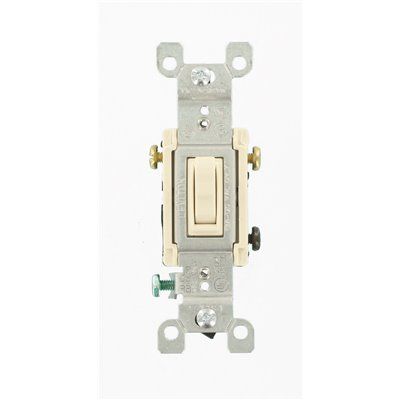 Leviton 15 Amp 3-Way Toggle Switch, Light Almond