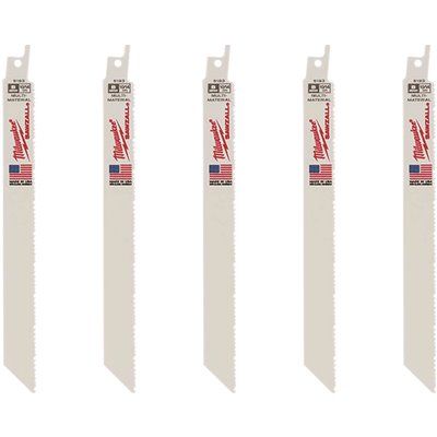 Milwaukee 8 in 10/14 TPI Mutli-Material Cutting SAWZALL Reciprocating Saw Blades (5-Pack)