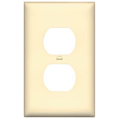 DUPLEX 1 GANG RECEPTACLE WALLPLATE MIDSIZE- WHITE