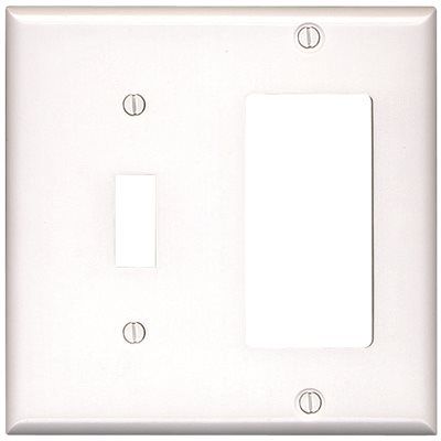 STD GFCI/TOGGLE SWITCH COMBO PLATE WHI