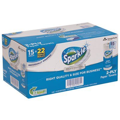 SPARKLE PROFESSIONAL SERIES™ 2-PLY PERFORATED ROLL PAPER TOWELS, WHITE, CONVENIENCE PACK, 15 ROL
