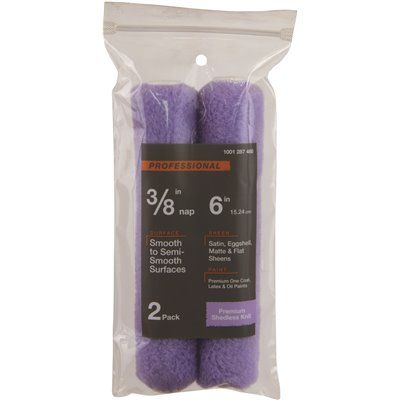 BEST POLYESTER SHED LESS KNIT MINI ROLLER COVER, HIGH CAPACITY, 6 IN. X 3/8 IN. NAP, 2 PER PACK