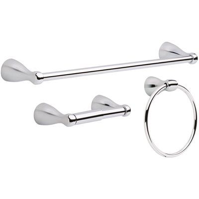 Delta Foundations 3-Piece Bath Hardware Set with 18 in. Towel Bar, Toilet Paper Holder, Towel Ri