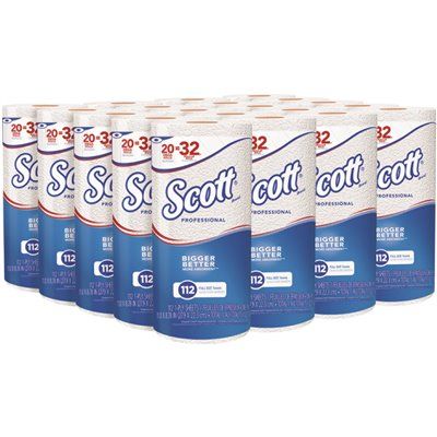 Scott Professional Kitchen Paper Towels with Fast-Drying Absorbency Pockets (20 Rolls/Case)