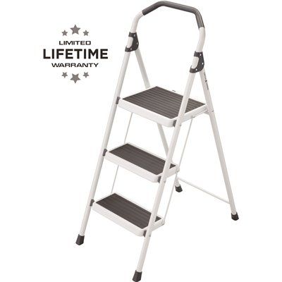 Gorilla Ladders 3-Step Steel Lightweight Step Stool Ladder 225 lbs. Load Capacity Type II Duty R