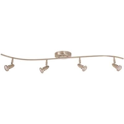 MONUMENT® 4-LIGHT LED TRACK FIXTURE, 42-3/8 X 6-1/8 IN., BRUSHED NICKEL, USES (4) 6.5-WATT LED G