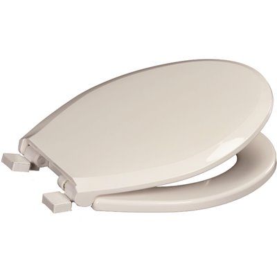 Premier Deluxe Quiet Round Closed Plastic Toilet Seat with Lid in White